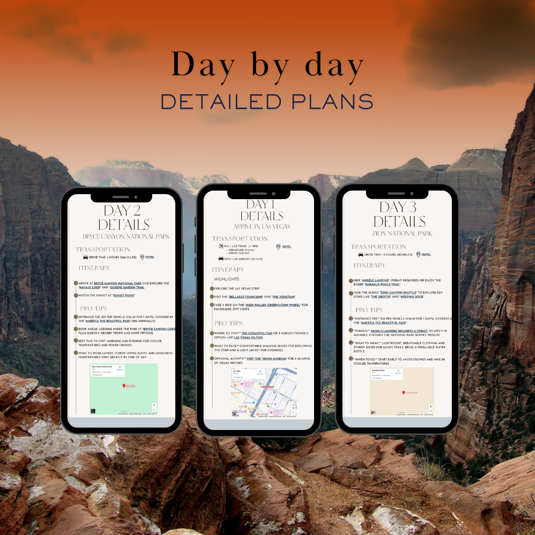 Southwest Road Trip day by day planned travel itinerary