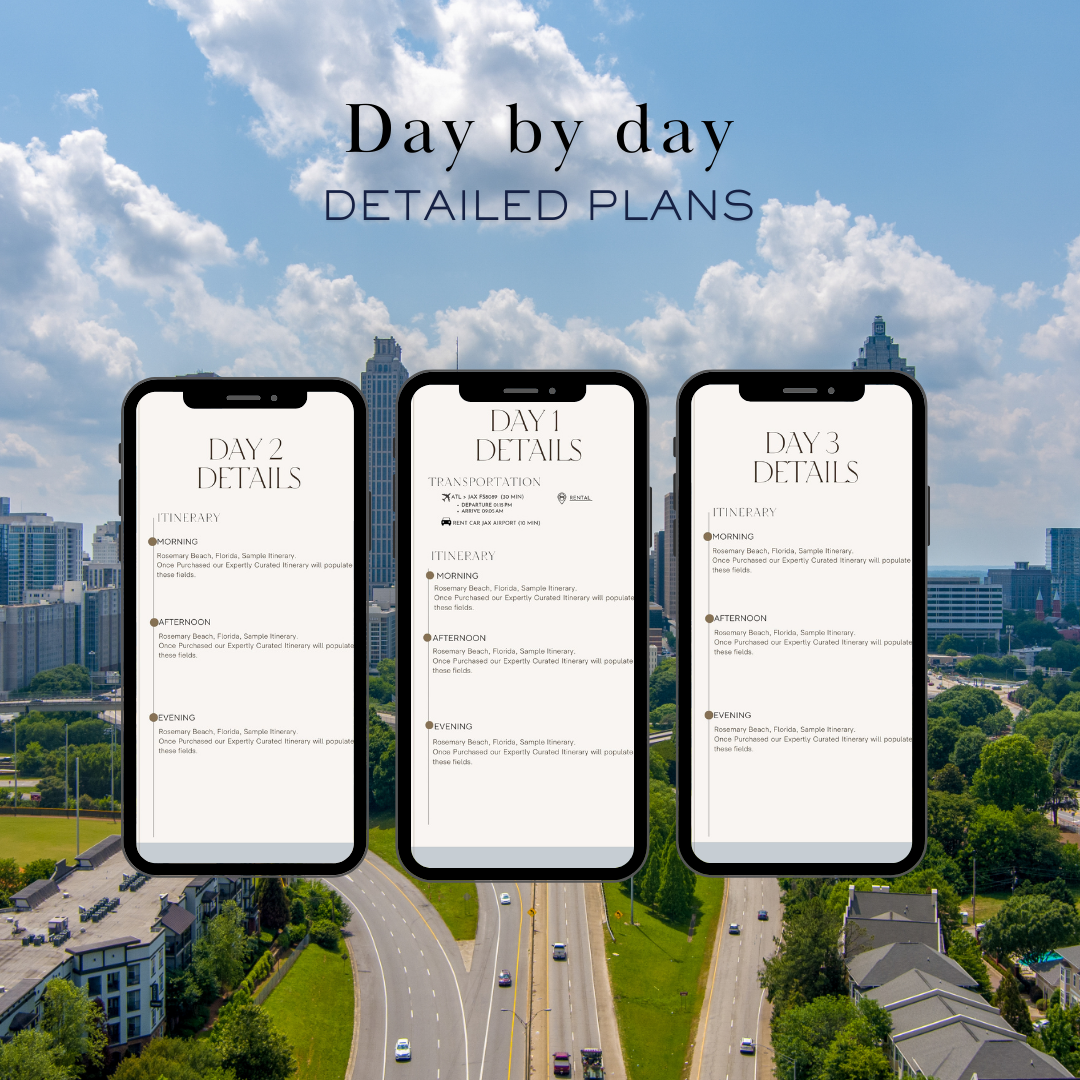  Atlanta GA 3 day planned travel itinerary