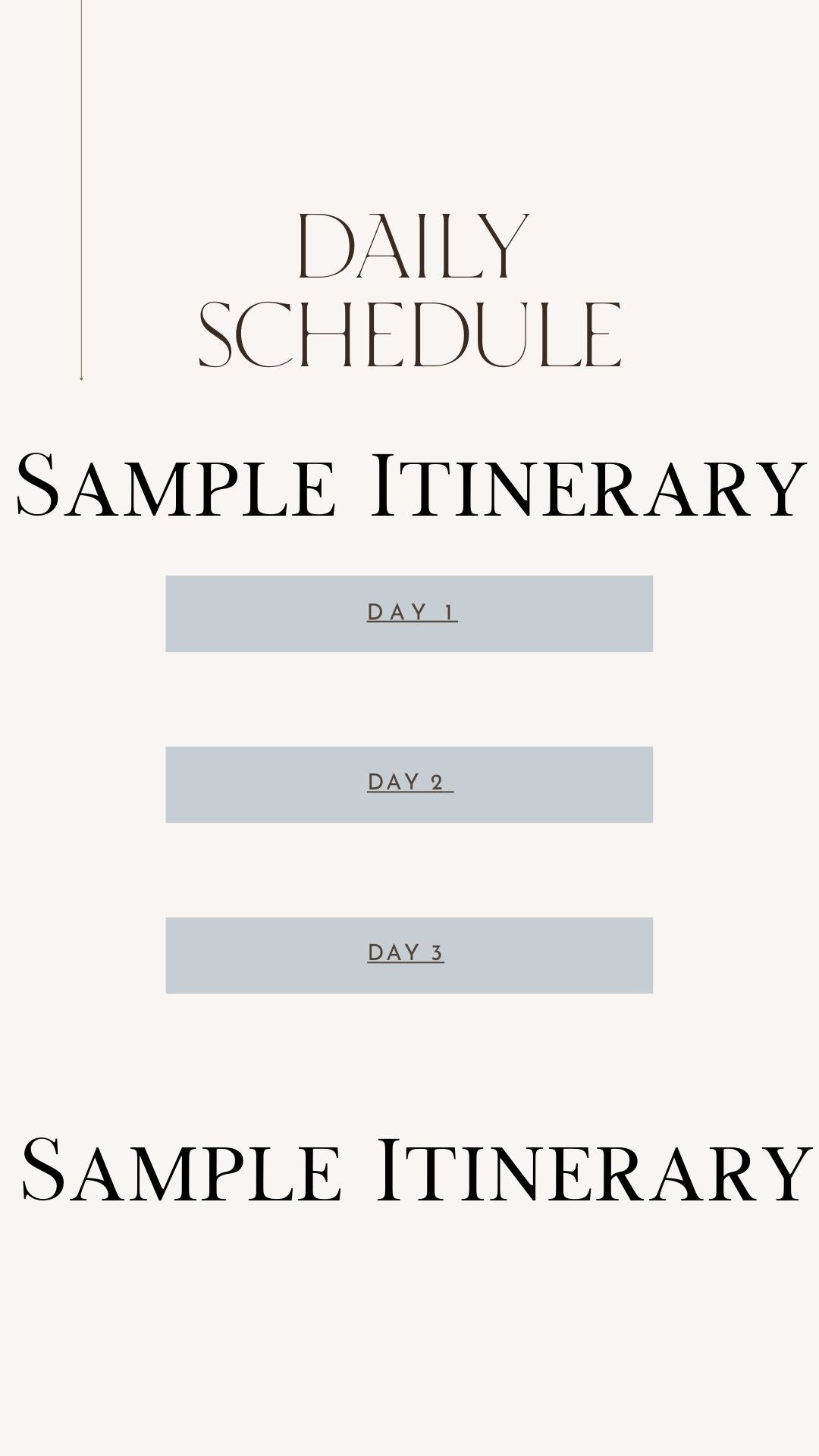 Key West Sample Itinerary daily schedule