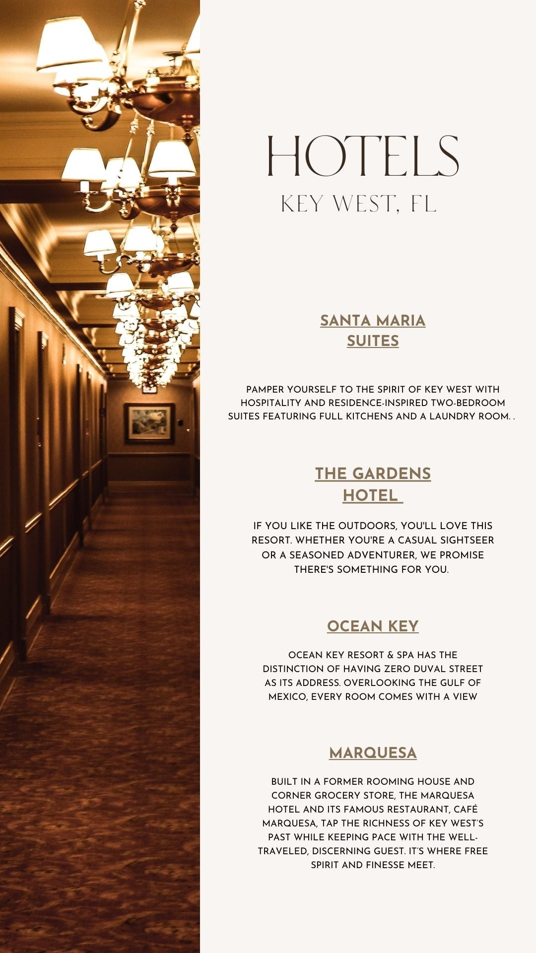 Key West Sample Itinerary additional hotels page