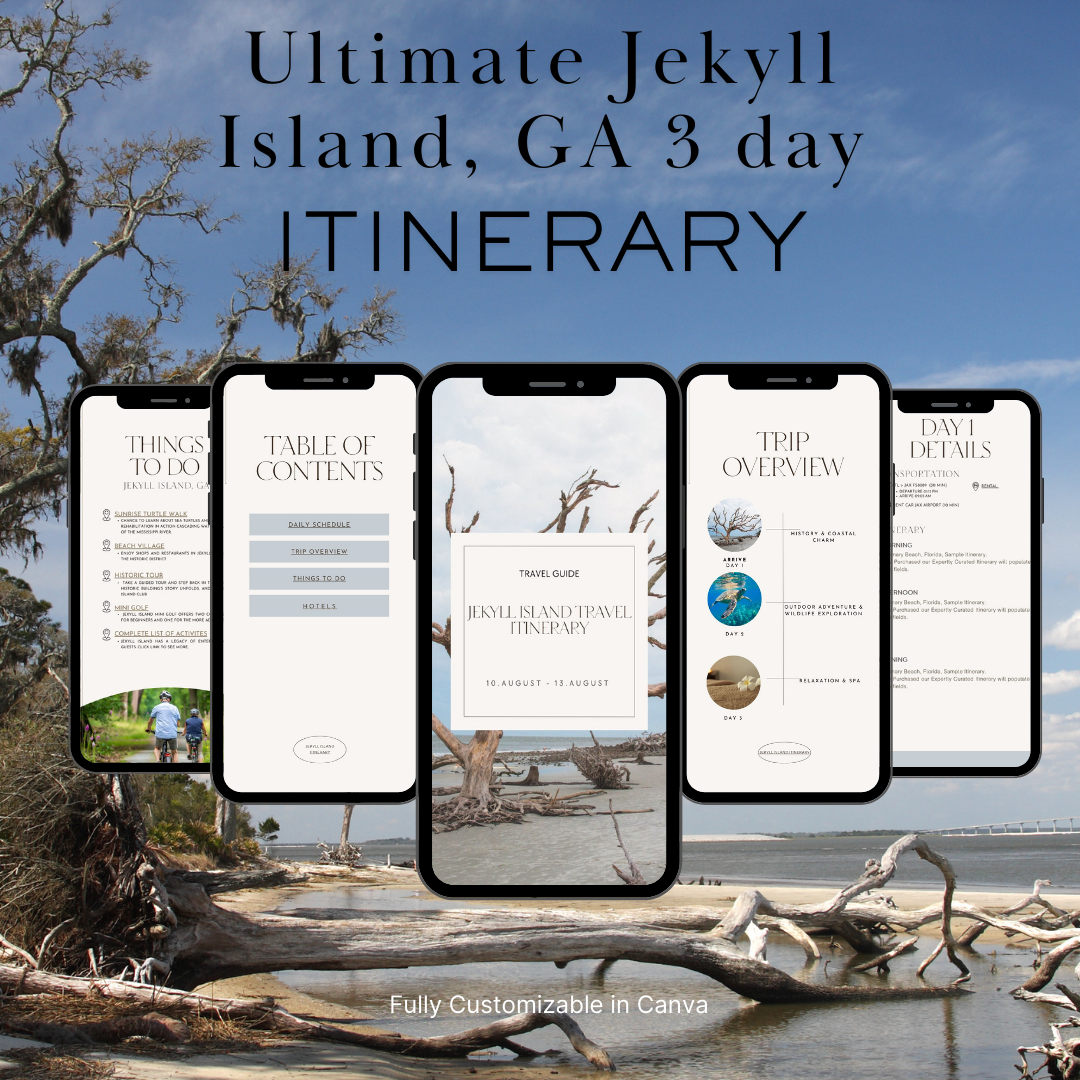 Jekyll Island downloadable and editable itinerary