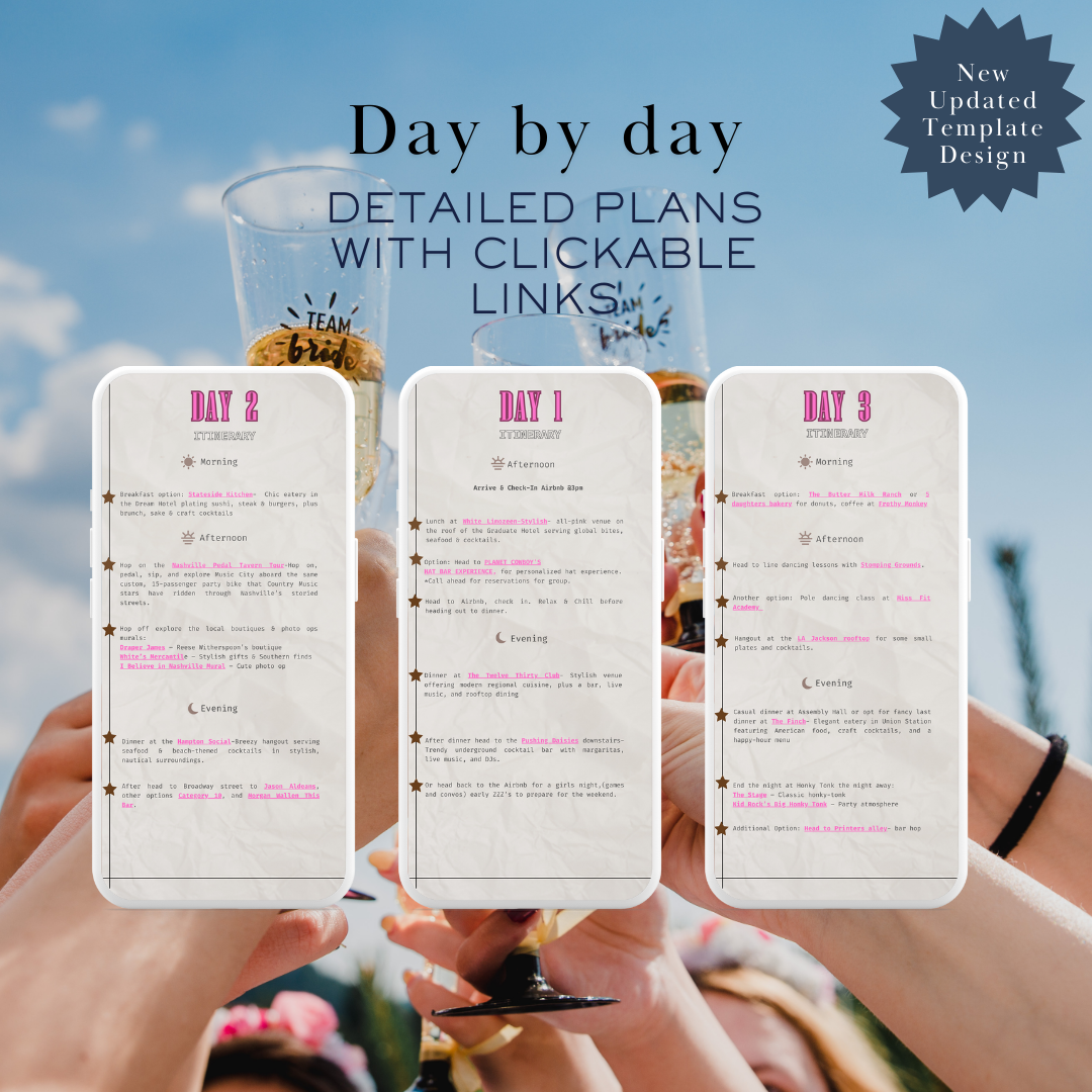 Ultimate Nashville Bachelorette 3day Itinerary