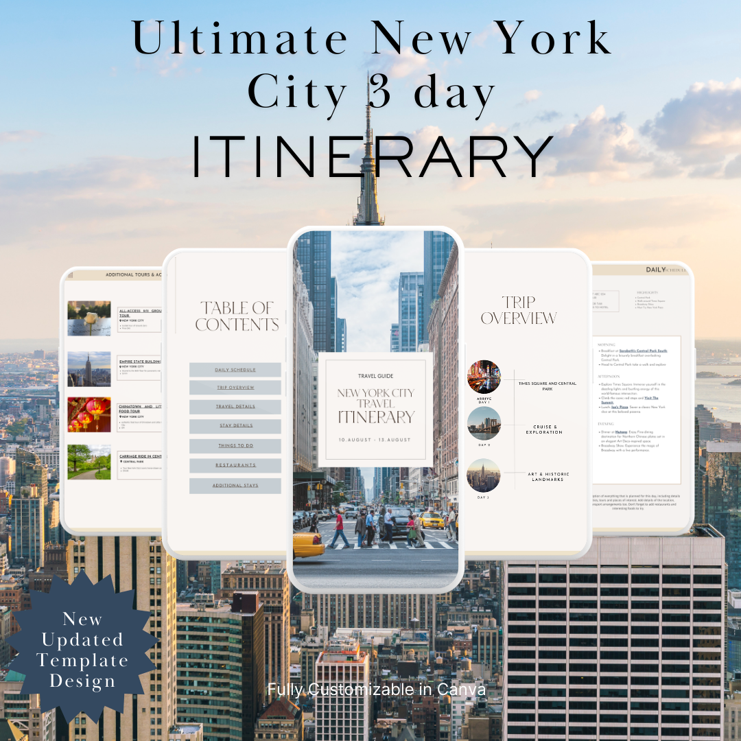 New York Itinerary downloadable and editable itinerary
