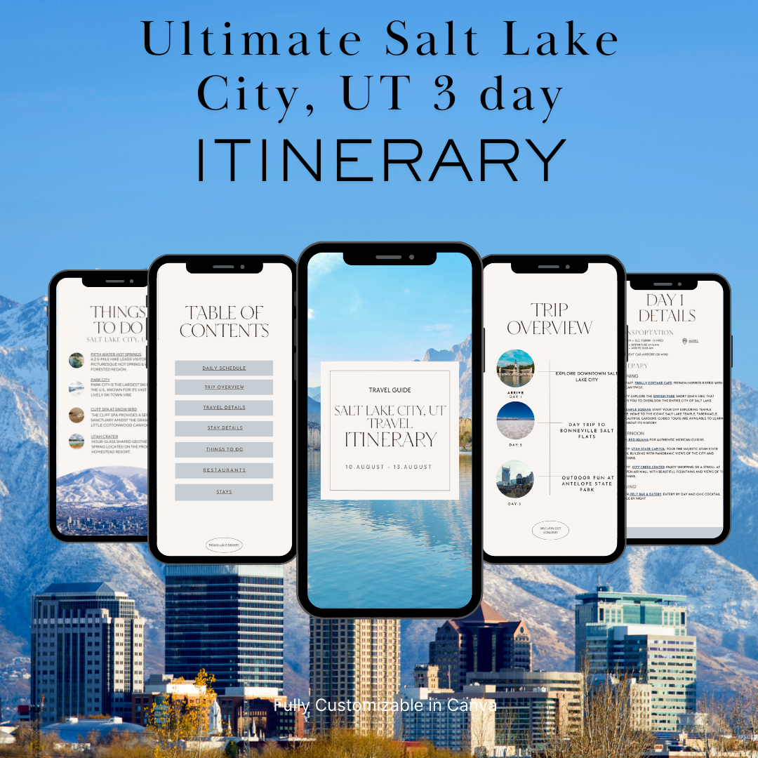 Salt Lake City downloadable and editable itinerary