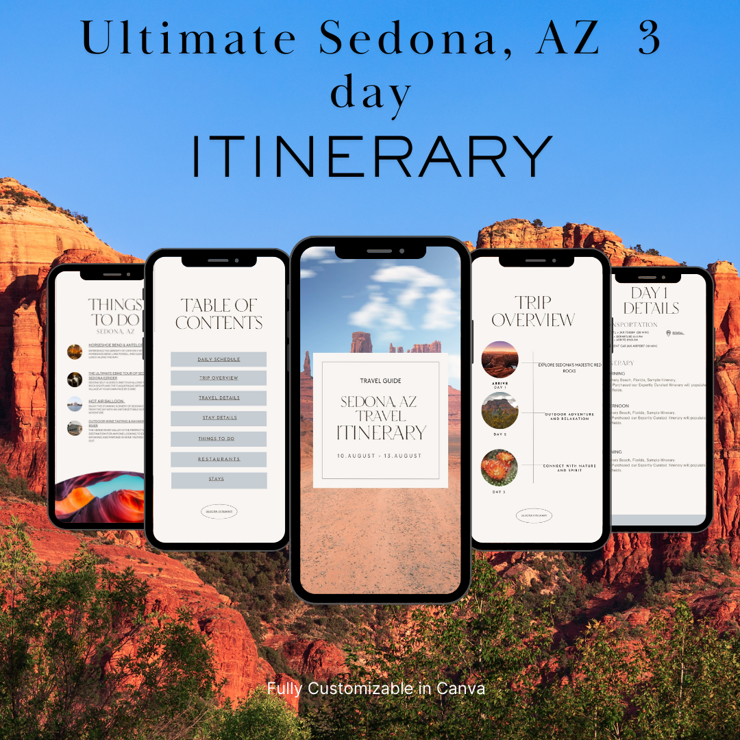 Sedona Arizona downloadable and editable itinerary