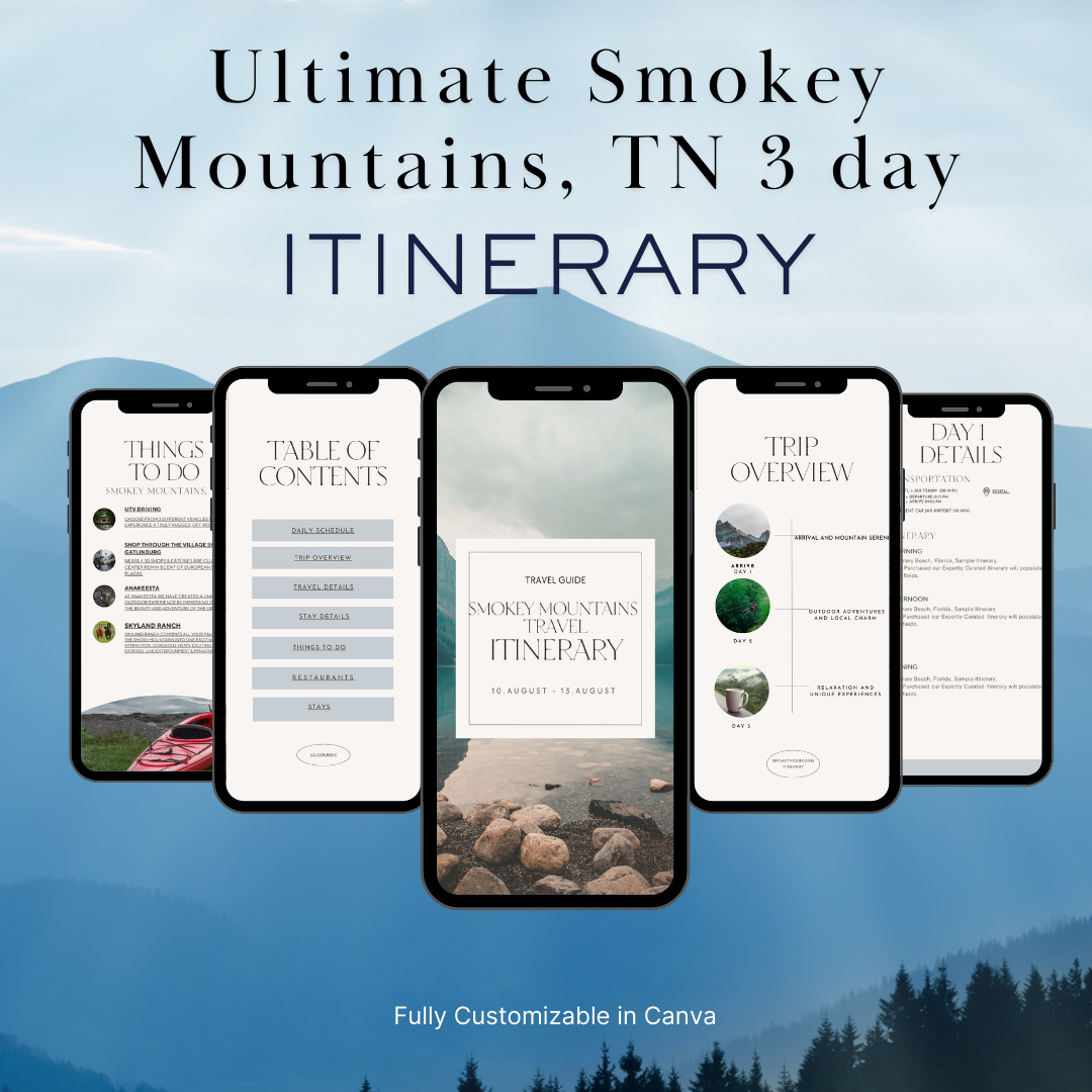 Smokey Mountains downloadable and editable itinerary