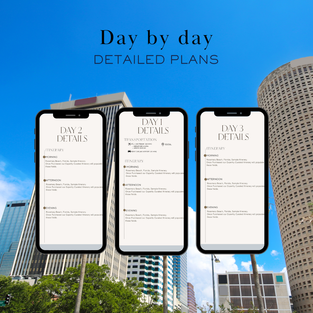 Tampa Bay 3 day planned travel itinerary
