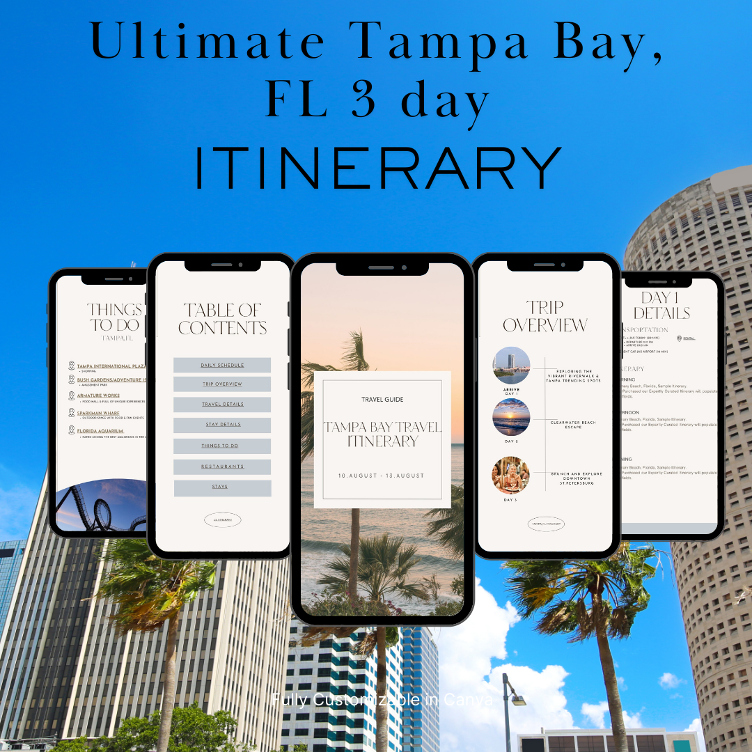 Tampa Bay downloadable and editable itinerary