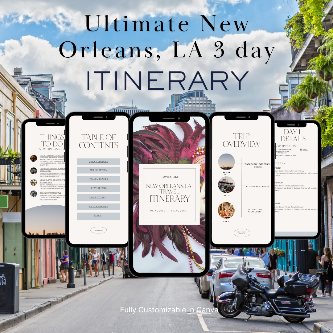 New Orleans downloadable and editable itinerary