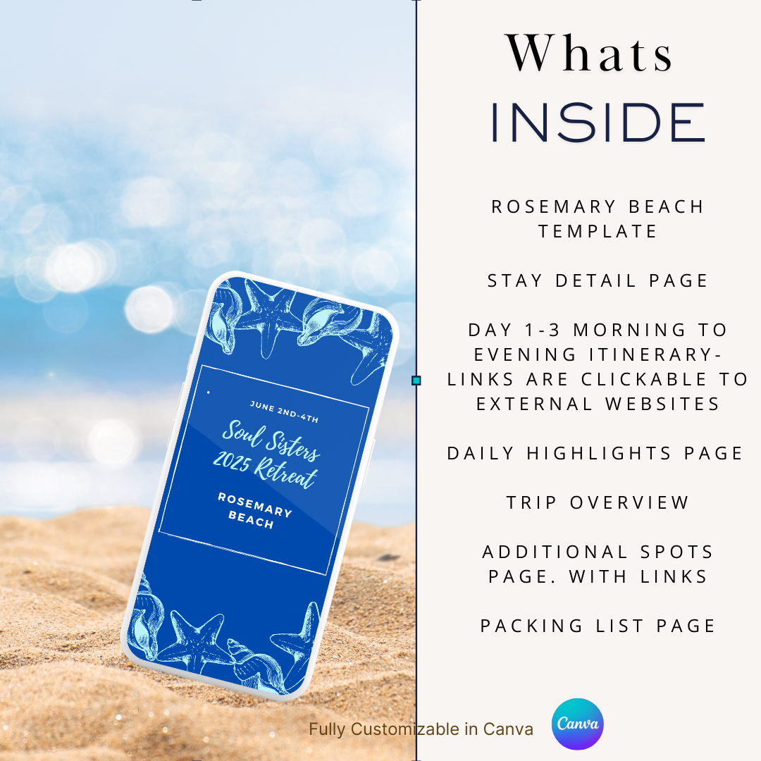 Girls Retreat Rosemary Beach 3day Itinerary
