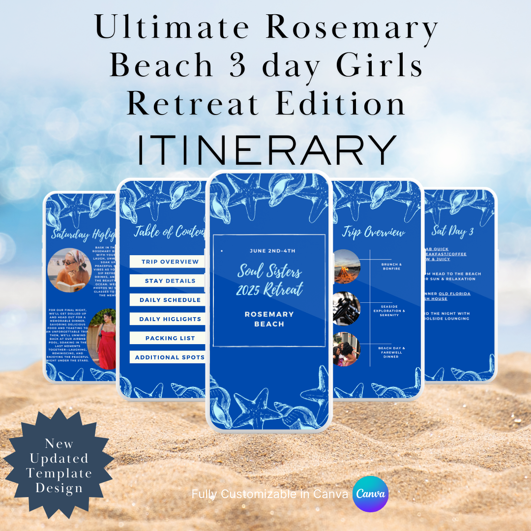 Girls Retreat Rosemary Beach 3day Itinerary