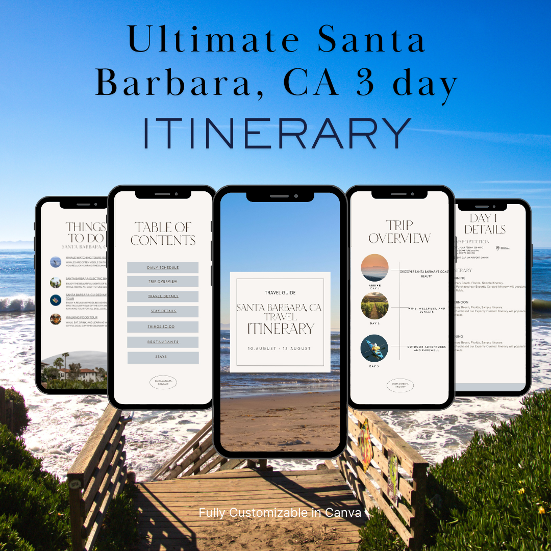Santa Barbara downloadable and editable itinerary