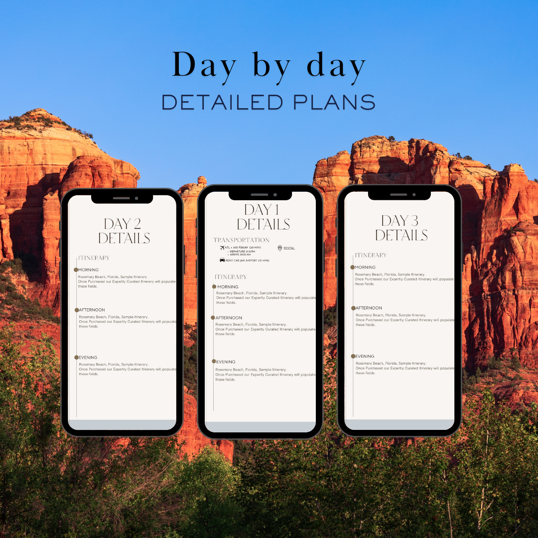 Sedona Arizona 3 day planned travel itinerary